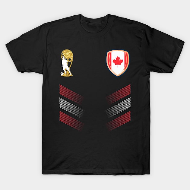 Canada Soccer Fans Jersey Canadian Flag Football Lovers T-Shirt by TeeBlade